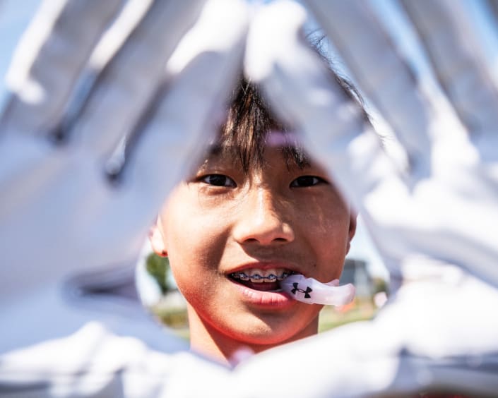 REGINA, SK – MAY 8, 2024: A player poses for the camera during the Canadian NFL Flag Regionals in Regina.